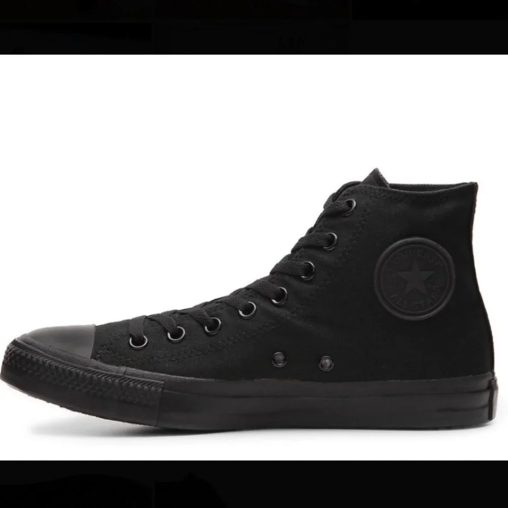 All Black Converse Chuck Taylor All Star High Tops - Picture 1 of 14